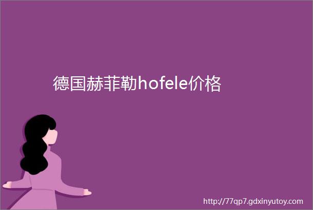 德国赫菲勒hofele价格